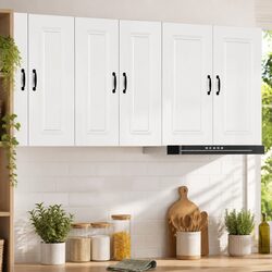High Gloss White Engineered Wood Kitchen Cabinet