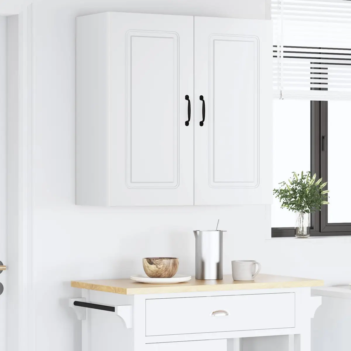 White Engineered Wood Dishwasher Panel Kitchen Cabinet Storage 80x31x80cm