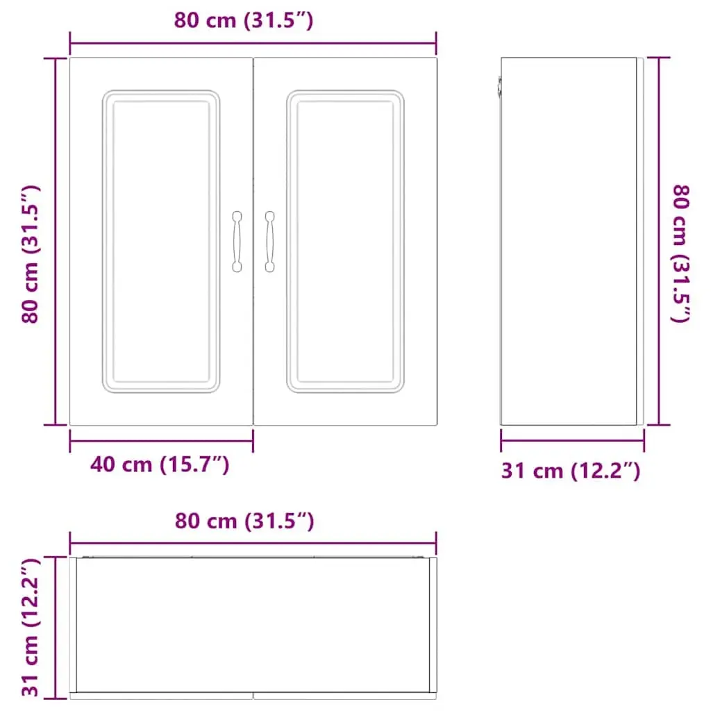 Dishwasher Panel Kitchen Cabinet High Gloss White Storage Cupboard 80x31x80cm