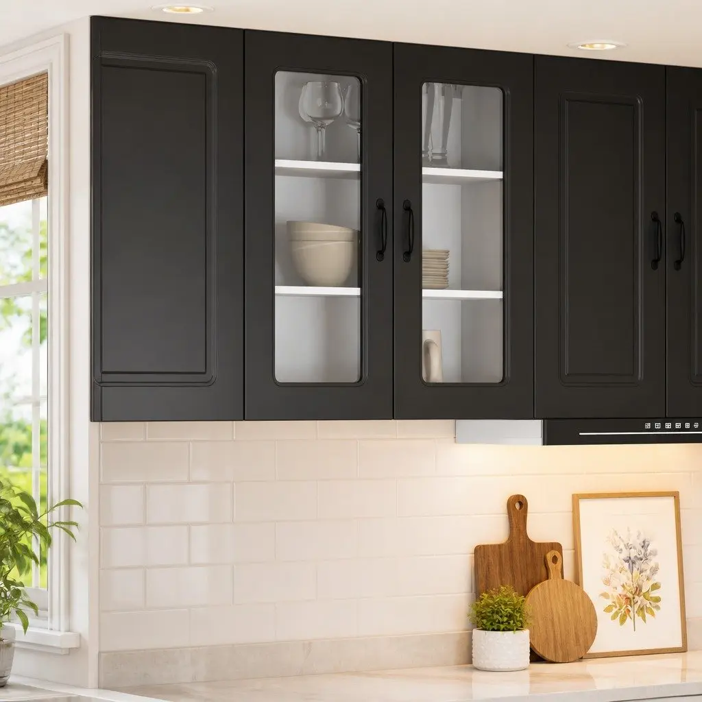 Dishwasher Panel Kitchen Cabinet Black Engineered Wood Storage 80x31x80cm