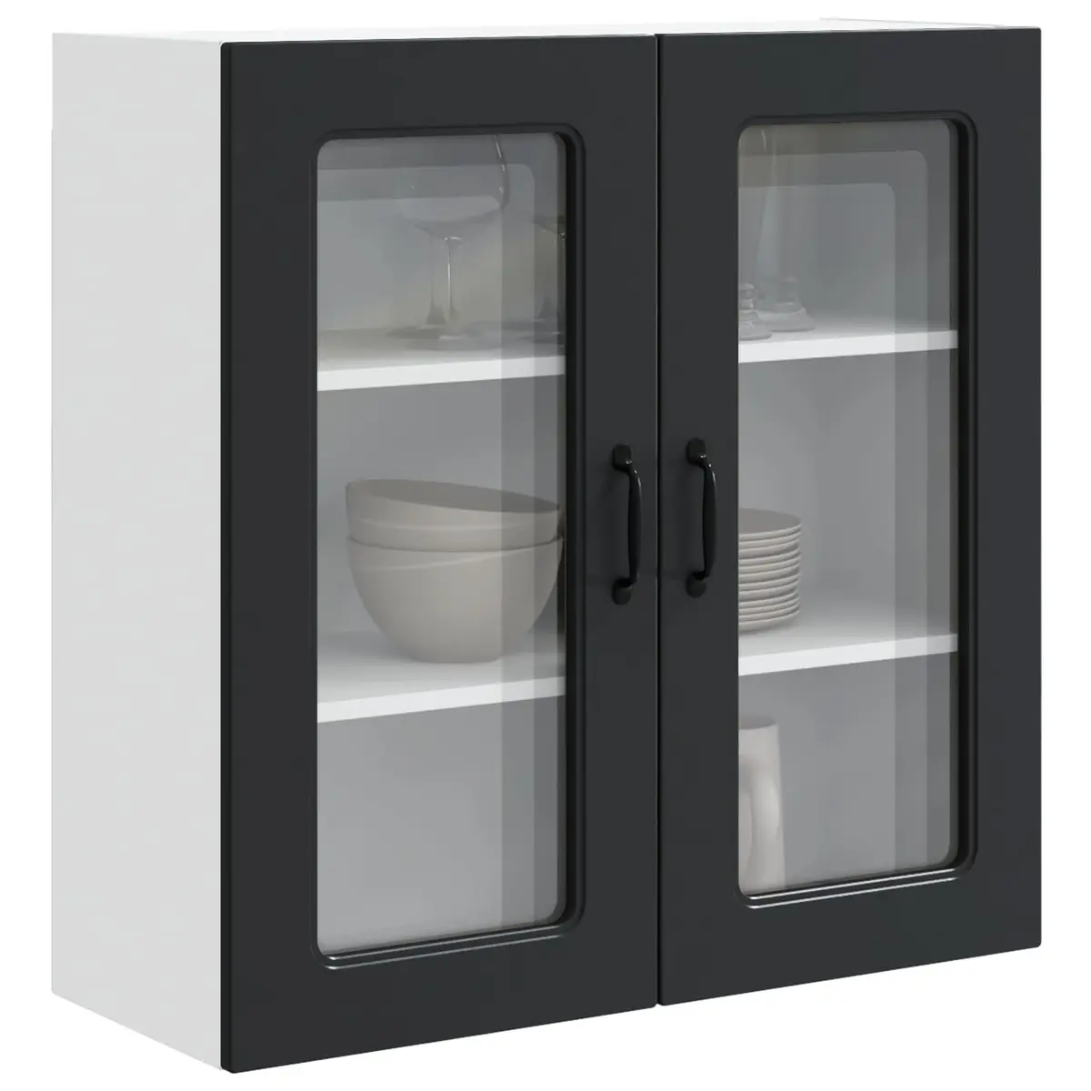 Dishwasher Panel Kitchen Cabinet Black Engineered Wood Storage 80x31x80cm