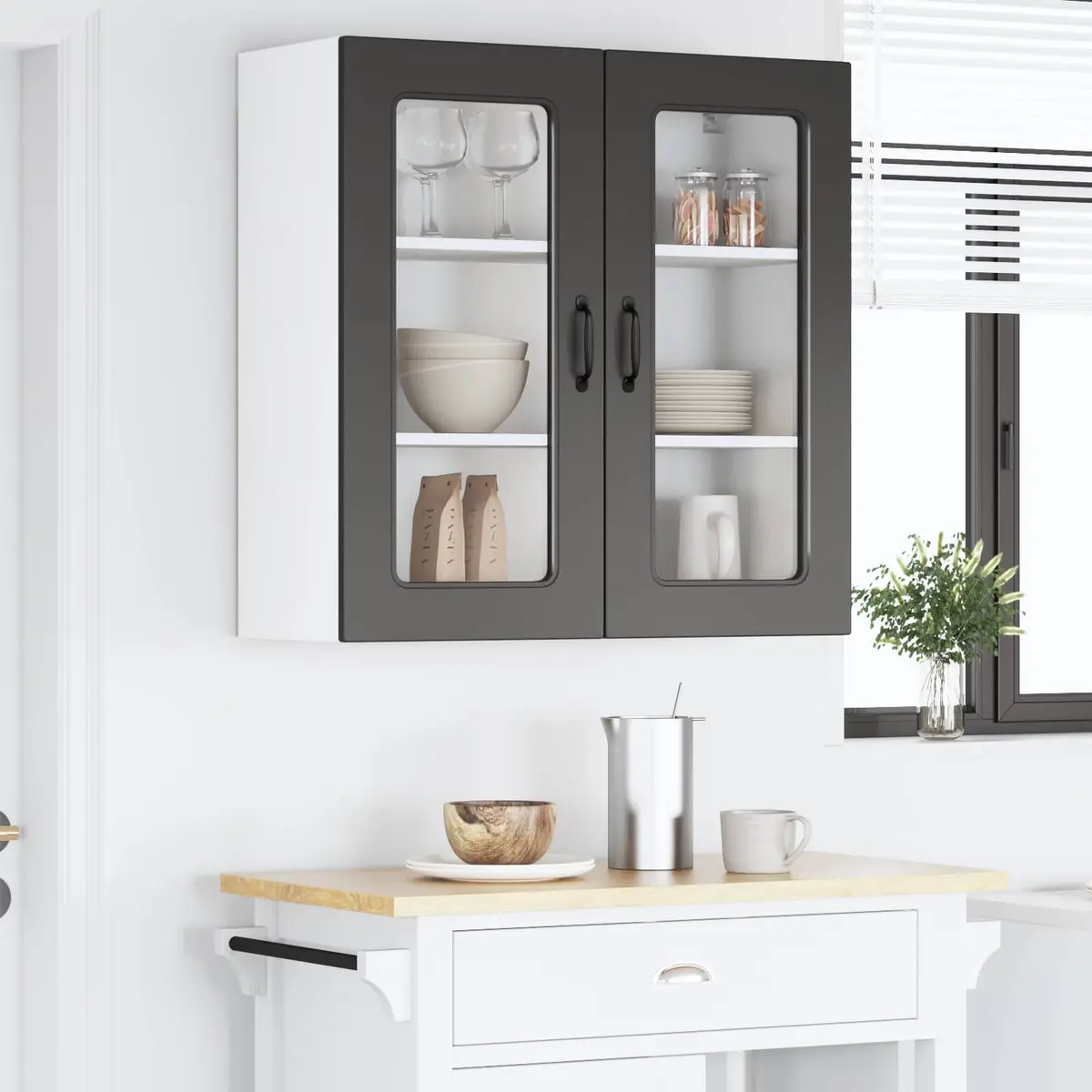 Dishwasher Panel Kitchen Cabinet Black Engineered Wood Storage 80x31x80cm