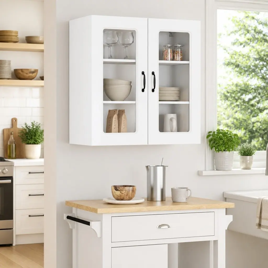 High Gloss White Kitchen Cabinet for Storage