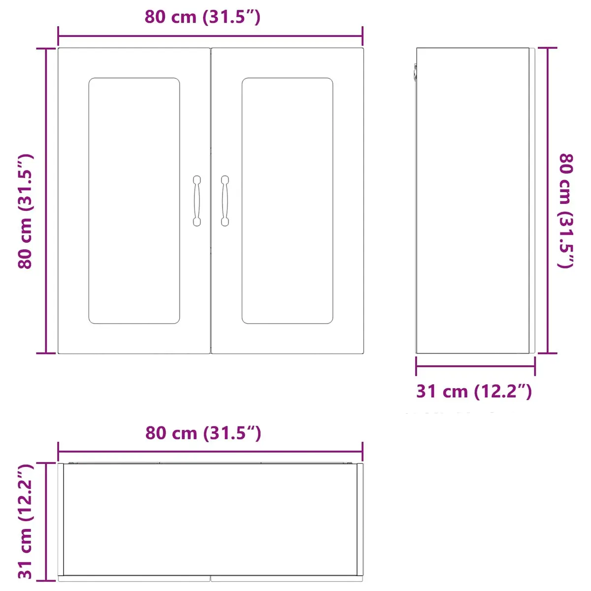 High Gloss White Kitchen Cabinet for Storage