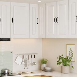 Elegant White Engineered Wood Kitchen Cabinet