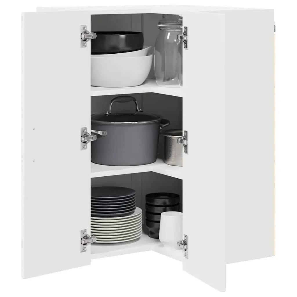 Kitchen Cabinet White Engineered Wood Storage Cupboard 57 x 57 x 80 cm