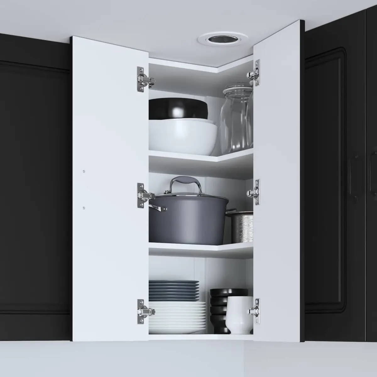 Dishwasher Panel Kitchen Cabinet Black Engineered Wood Storage Cupboard