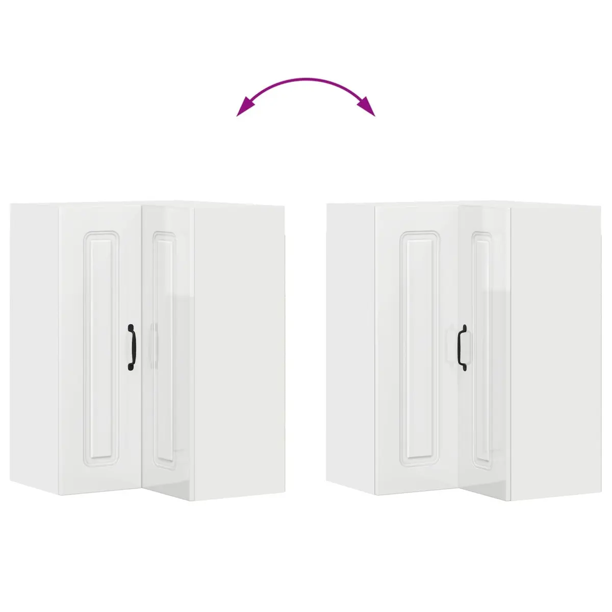 Dishwasher Panel Kitchen Cabinet High Gloss White Storage 57 x 57 x 80 cm