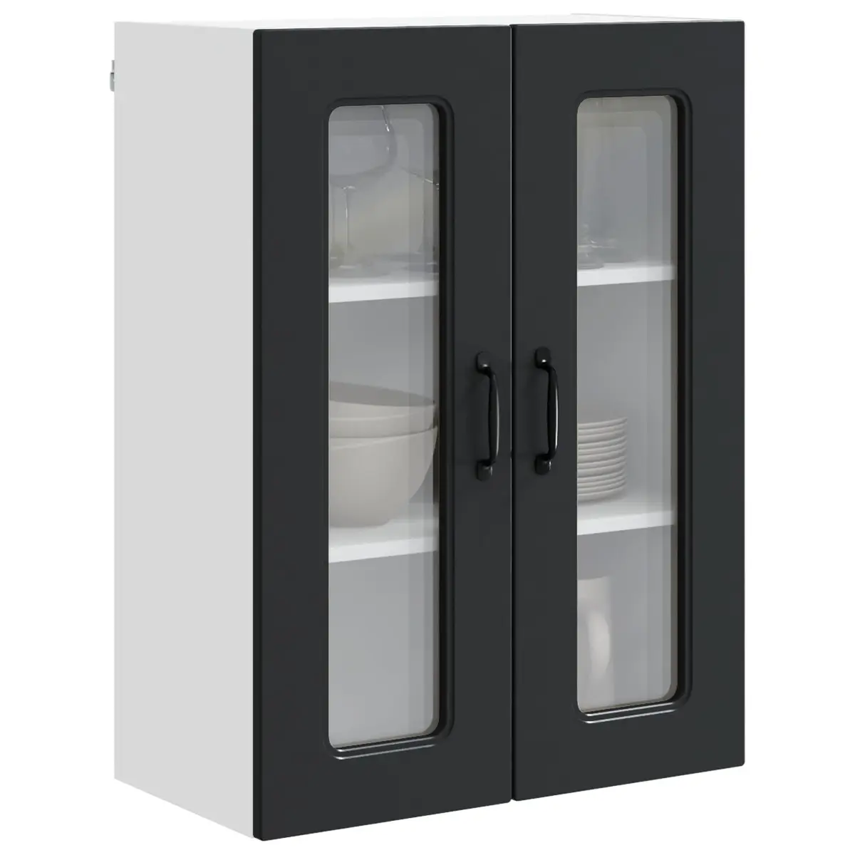 Black Engineered Wood Kitchen Cabinet for Storage