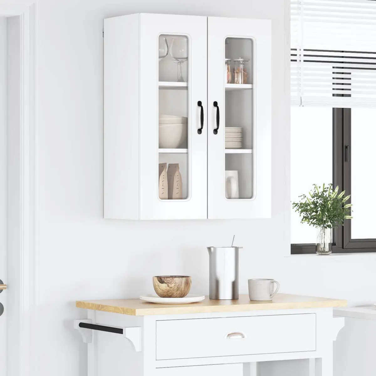 High Gloss White Kitchen Cabinet 60 x 31 x 80 cm