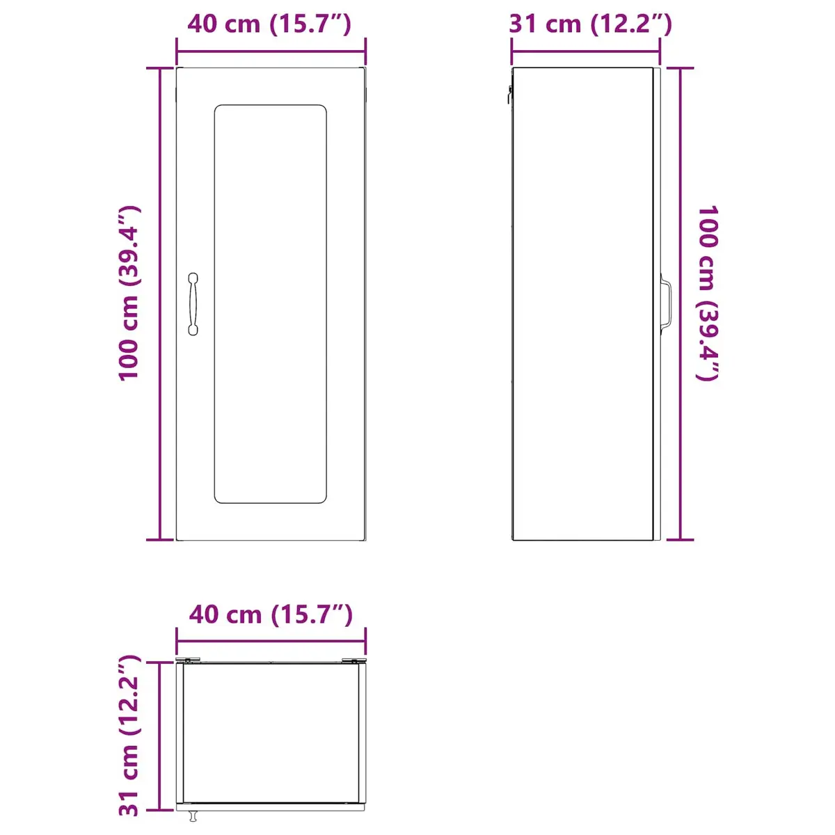 White Kitchen Dishwasher Panel Cabinet Engineered Wood Storage 40x31x100cm