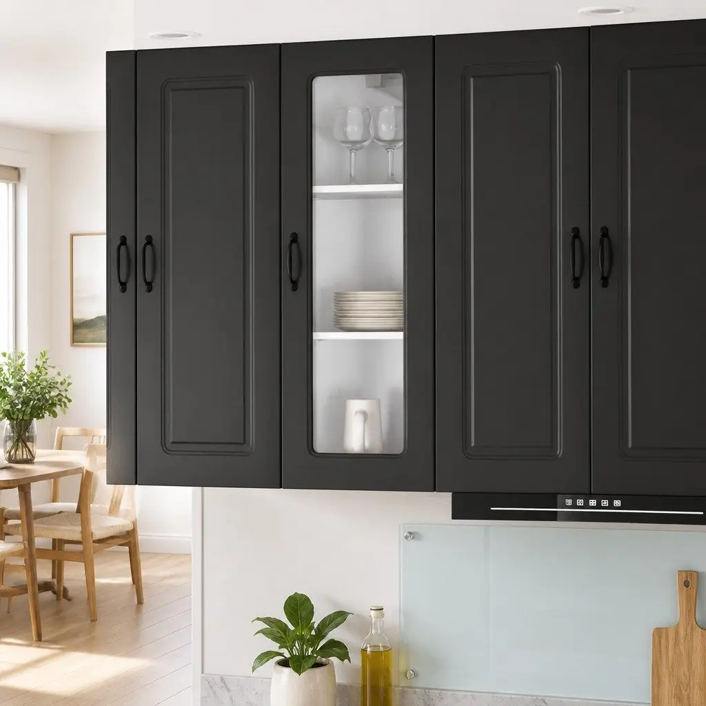 Black Engineered Wood Kitchen Cabinet for Dishwasher
