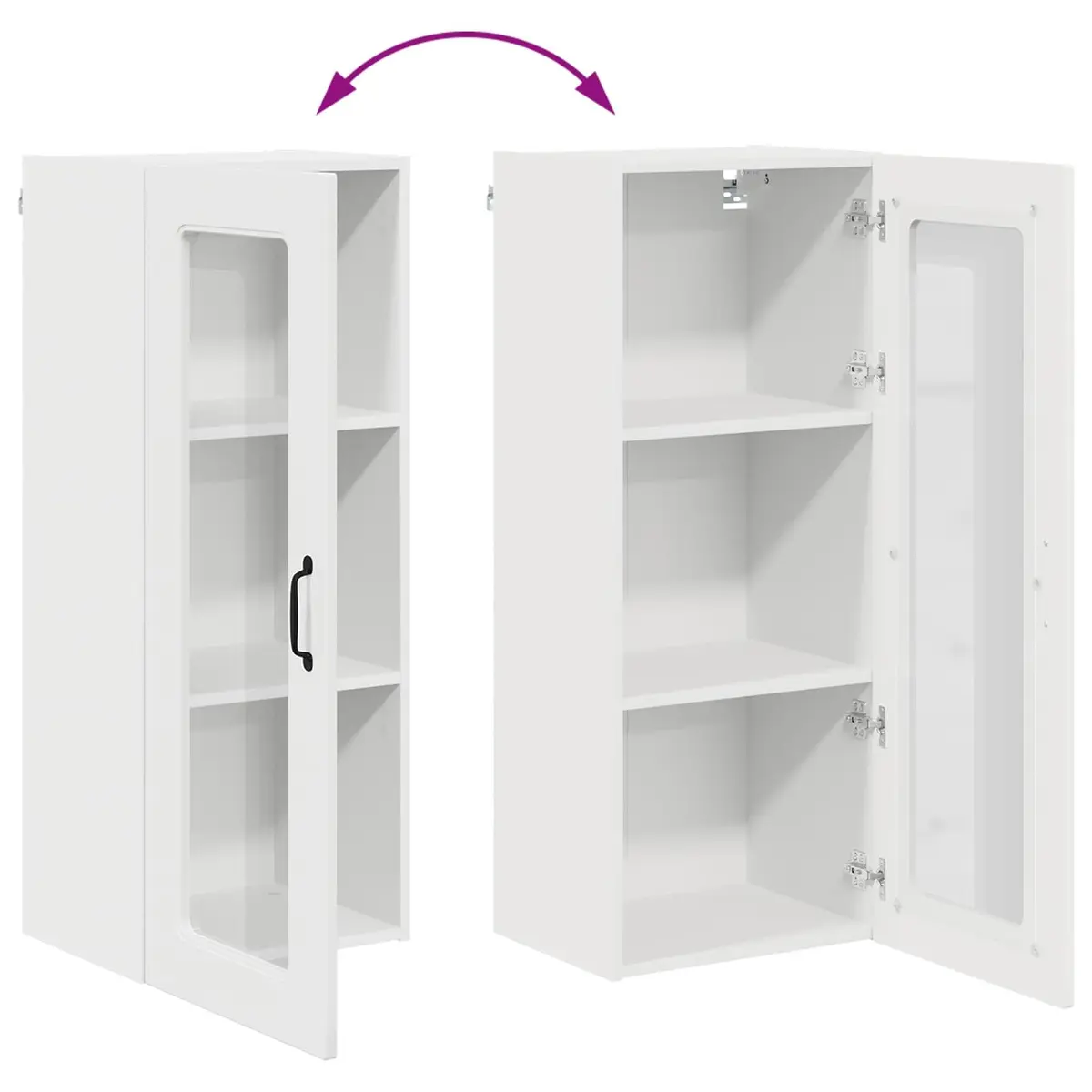 Kitchen Cabinet High Gloss White 40x31x100cm Engineered Wood