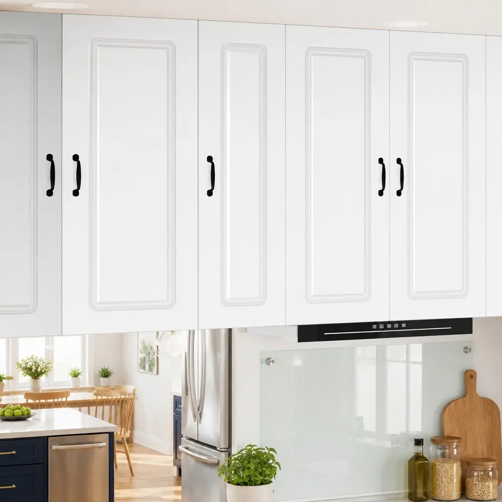 White Engineered Wood Dishwasher Panel Kitchen Cabinet