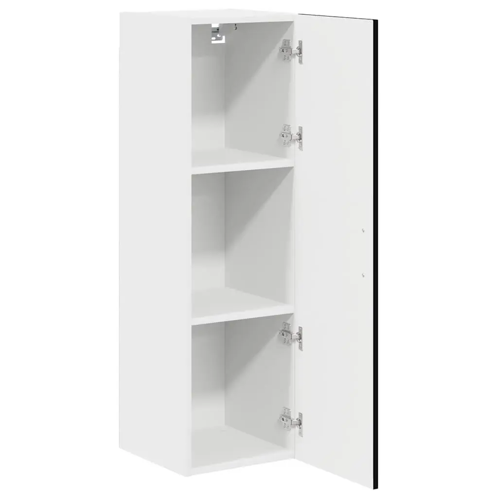 Black Engineered Wood Kitchen Storage Cabinet