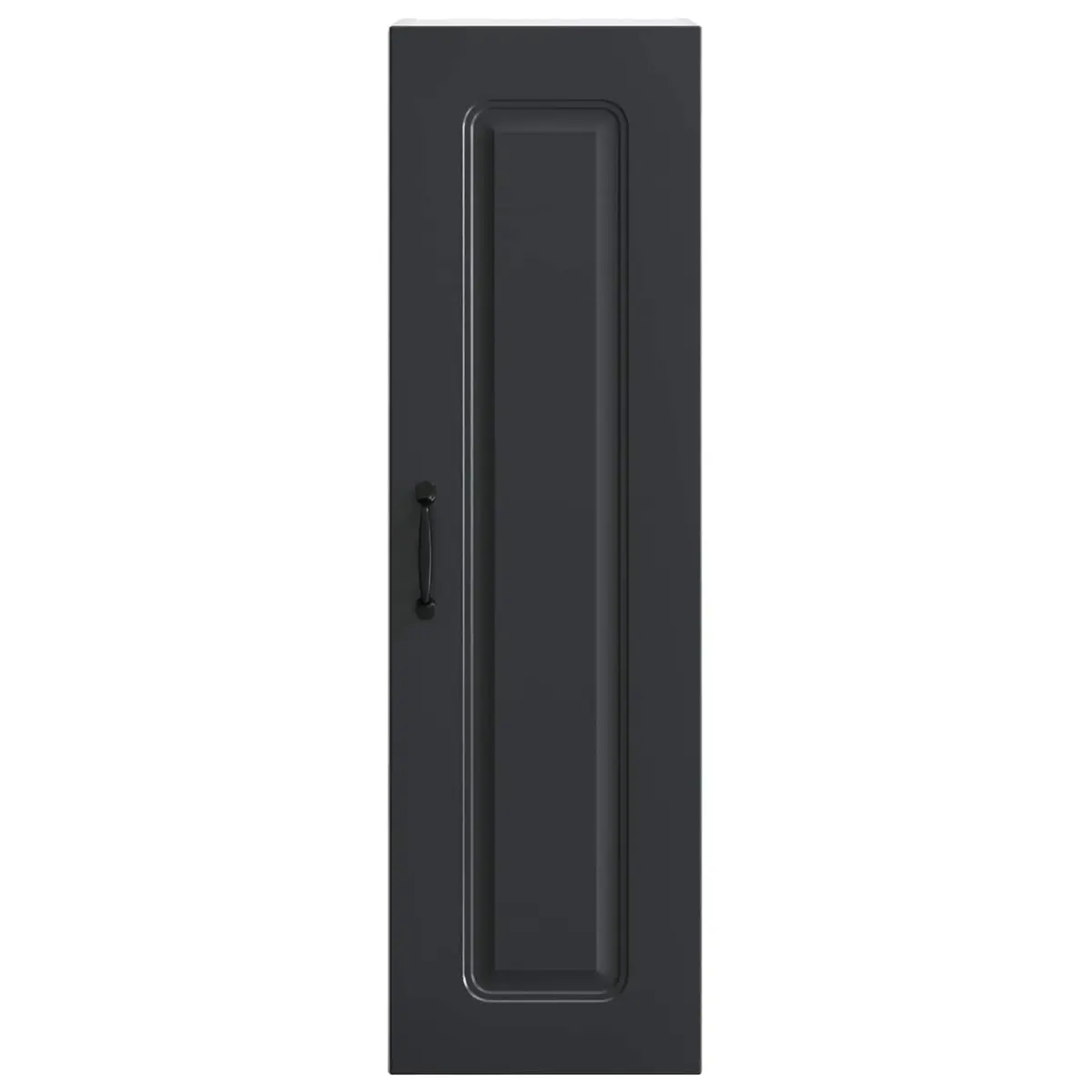 Black Engineered Wood Kitchen Storage Cabinet