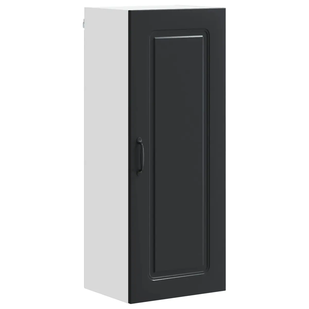 Black Engineered Wood Kitchen Storage Cabinet