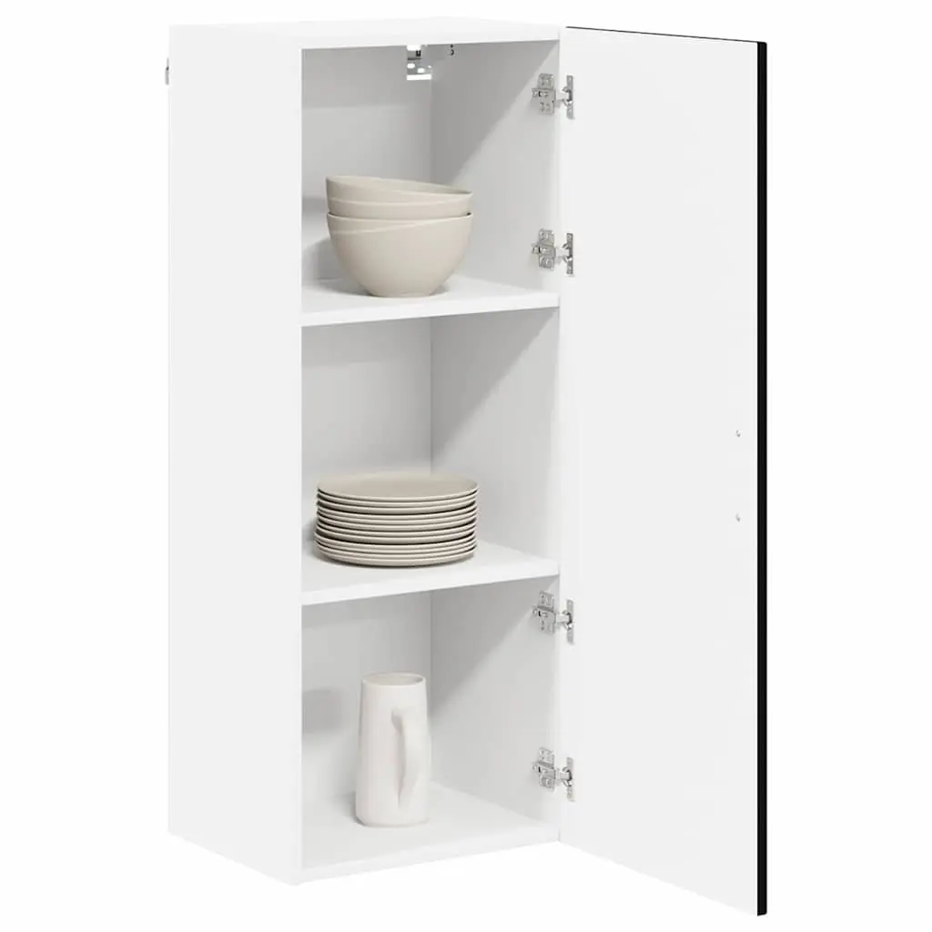 Black Engineered Wood Kitchen Storage Cabinet
