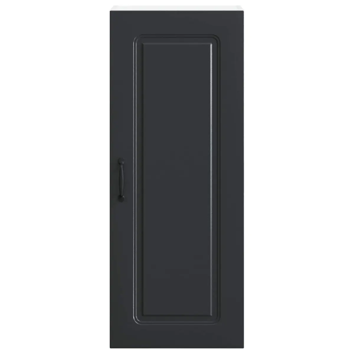 Black Engineered Wood Kitchen Storage Cabinet