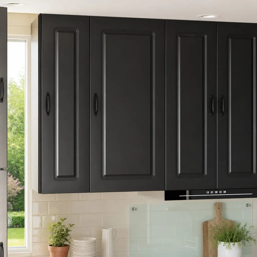 Black Kitchen Dishwasher Panel Cabinet