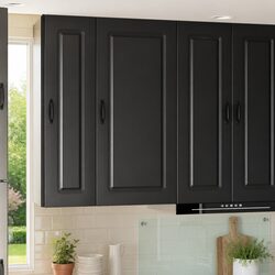 Stylish Black Kitchen Dishwasher Panel Cabinet