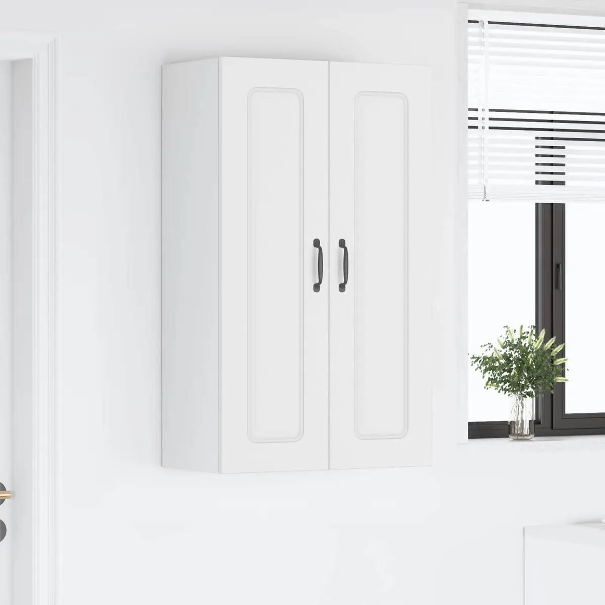 White Engineered Wood Kitchen Cabinet for Storage 60x31x100cm