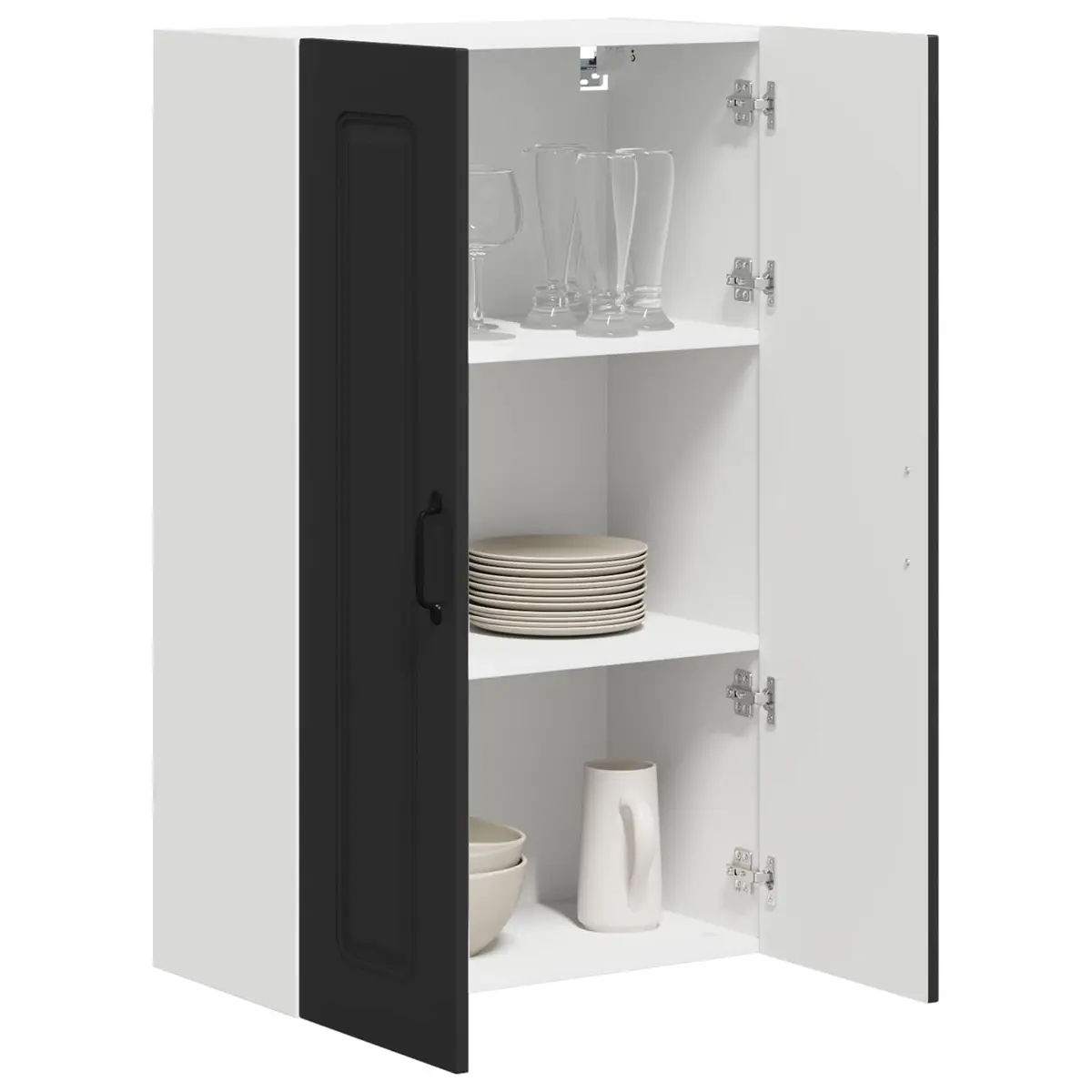 Black Engineered Wood Kitchen Cabinet