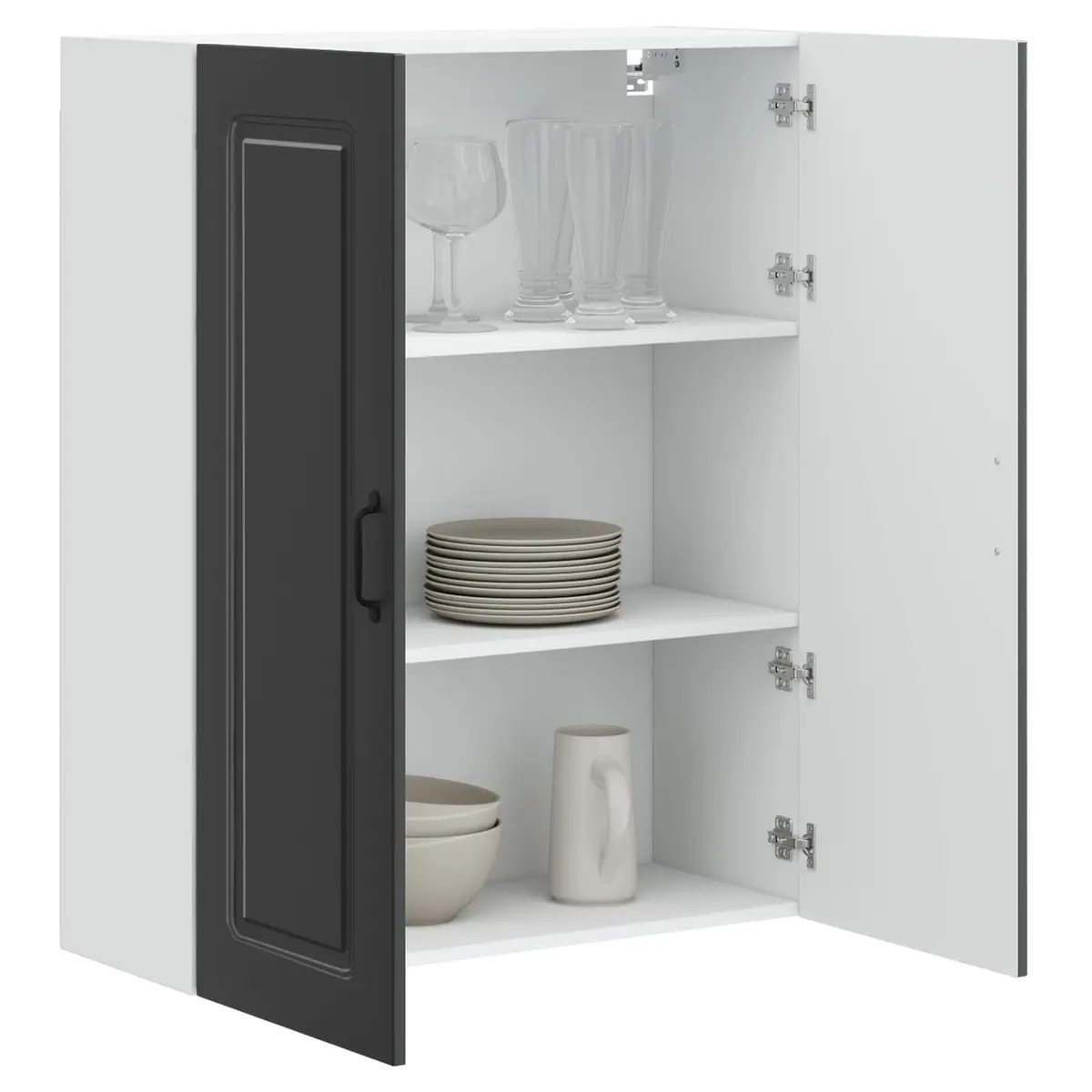 Black Engineered Wood Kitchen Cabinet
