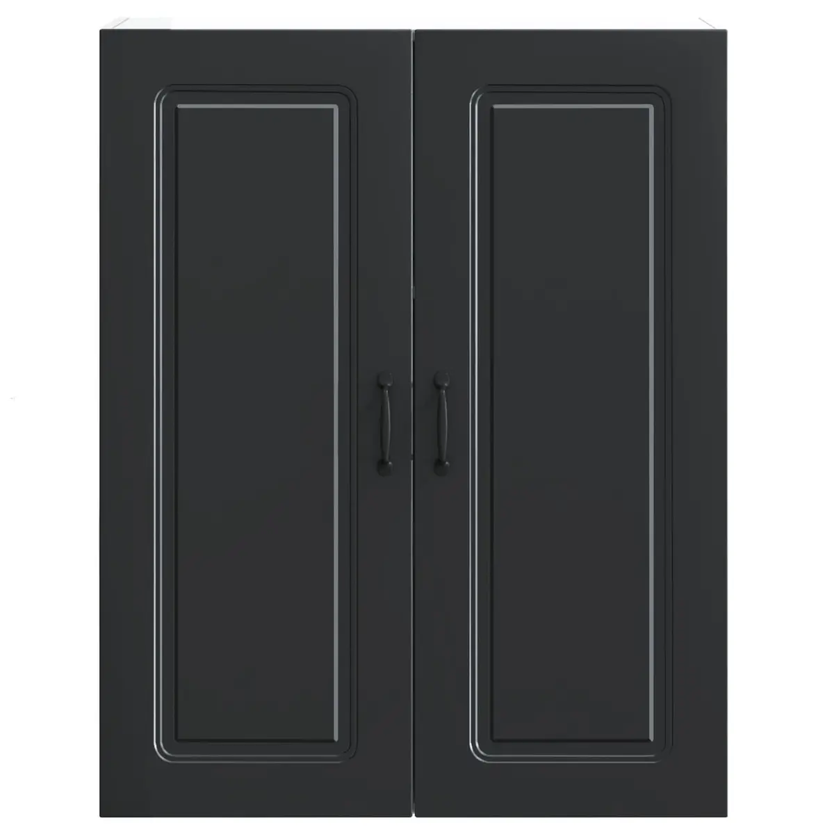 Black Engineered Wood Kitchen Cabinet