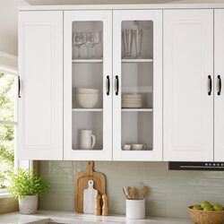 White Engineered Wood Kitchen Cabinet for Cozy Spaces