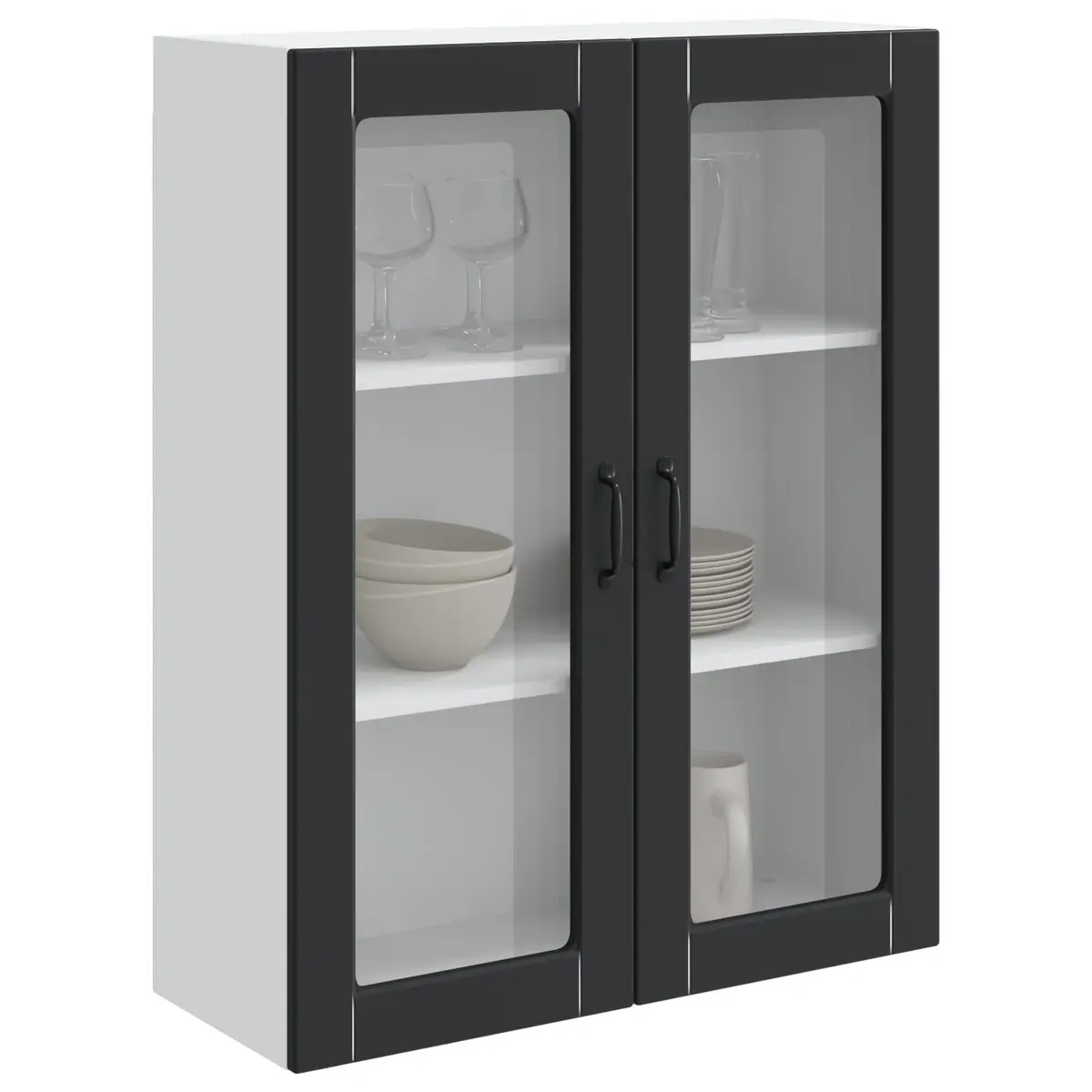 Black Engineered Wood Kitchen Cabinet with Dishwasher Panel