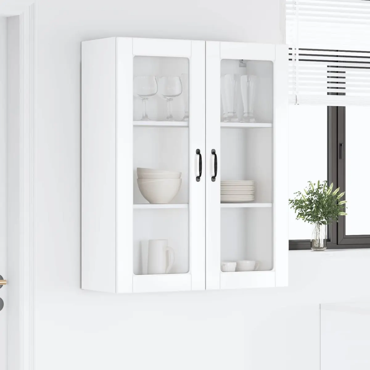 High Gloss White Kitchen Cabinet with Storage