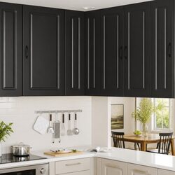 Black Engineered Wood Dishwasher Panel Cabinet