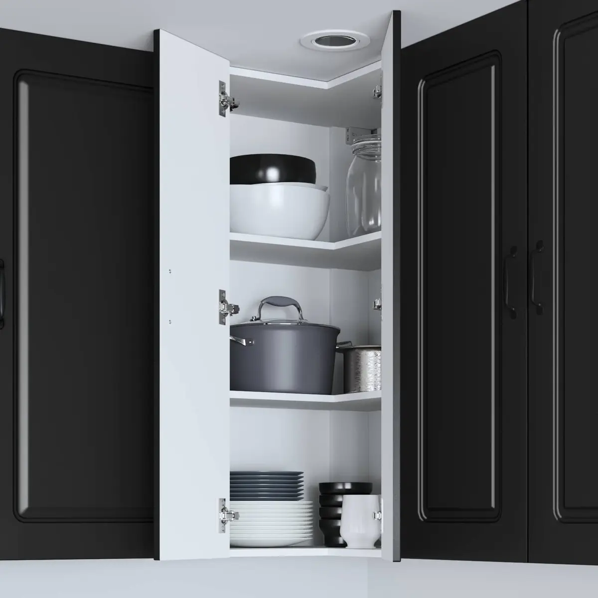Black Engineered Wood Dishwasher Panel Cabinet