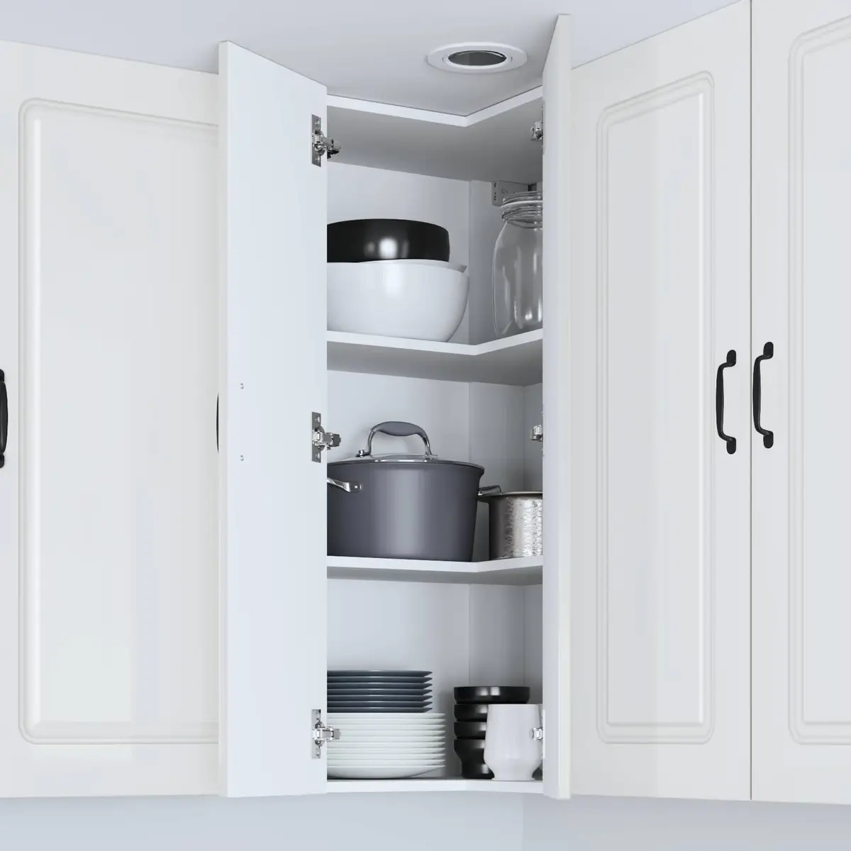 Kitchen Cabinet High Gloss White 57x57x100cm Engineered Wood Storage Furniture
