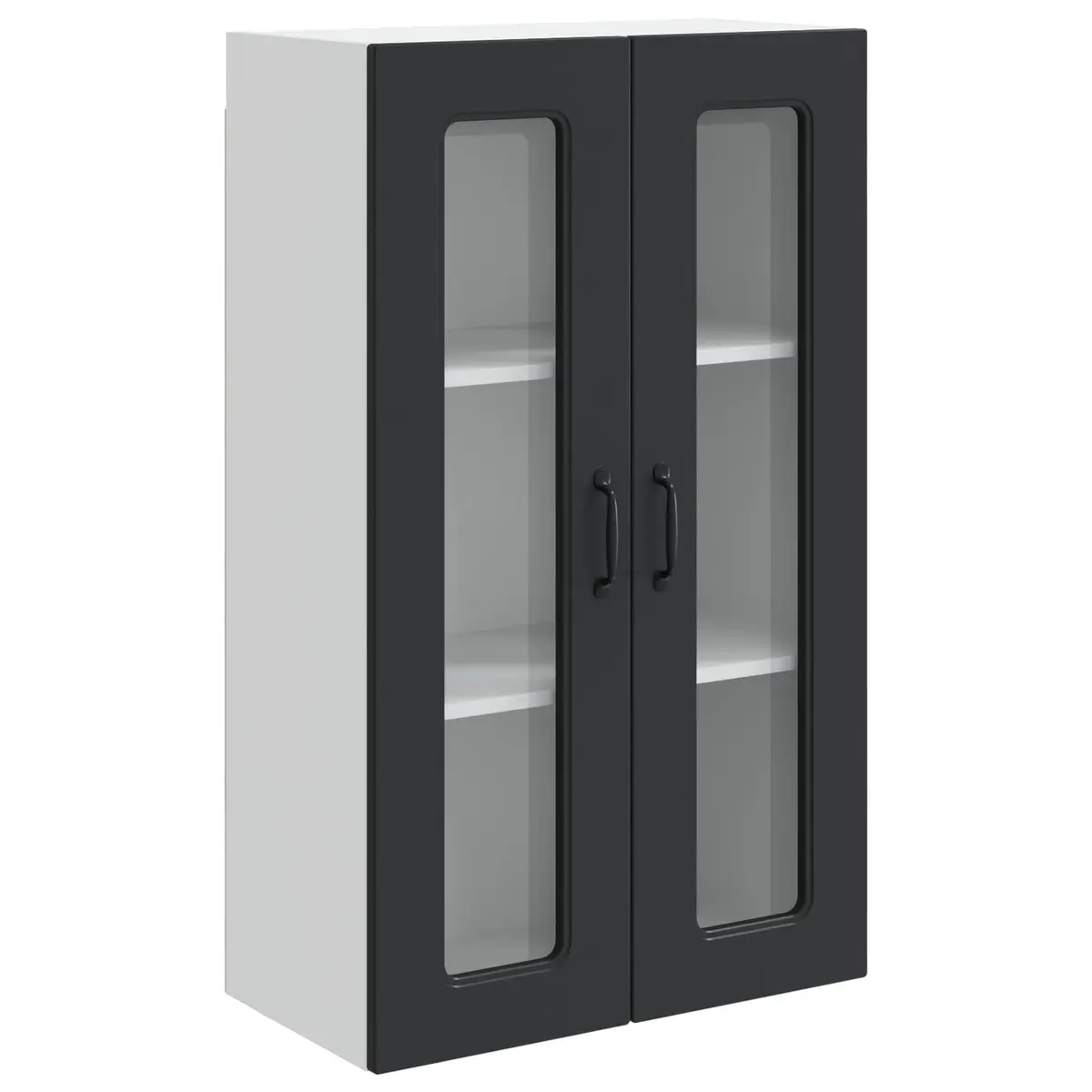 Black Engineered Wood Kitchen Cabinet for Organized Storage