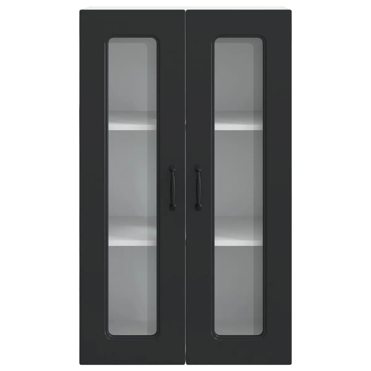 Black Engineered Wood Kitchen Cabinet for Organized Storage