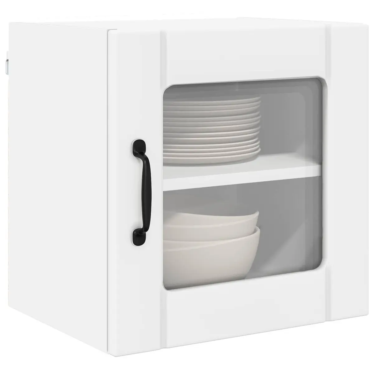 Wall Glass Cabinet White 40x31x40cm Engineered Wood Modern