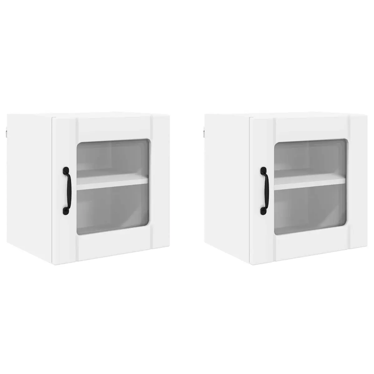 White Glass Cabinet for Kitchen Storage 40 x 31 x 40 cm