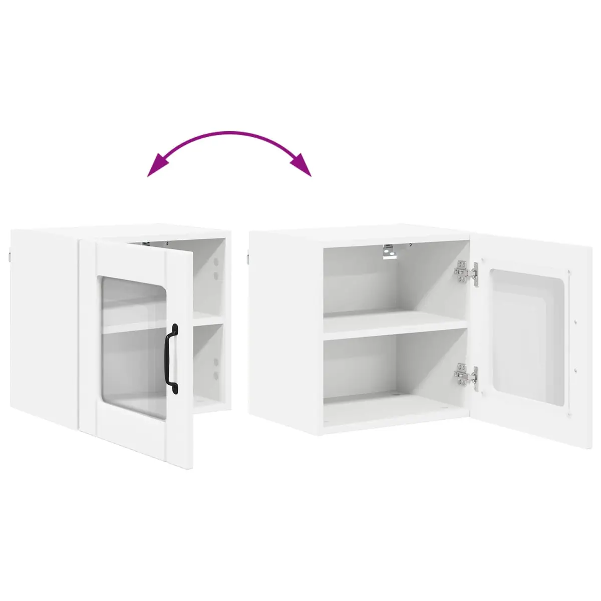 White Glass Cabinet for Kitchen Storage 40 x 31 x 40 cm