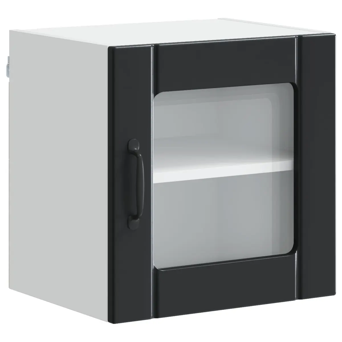 Wall Glass Cabinet 2 Pieces Black Storage Shelving Unit 40 x 31 x 40 cm