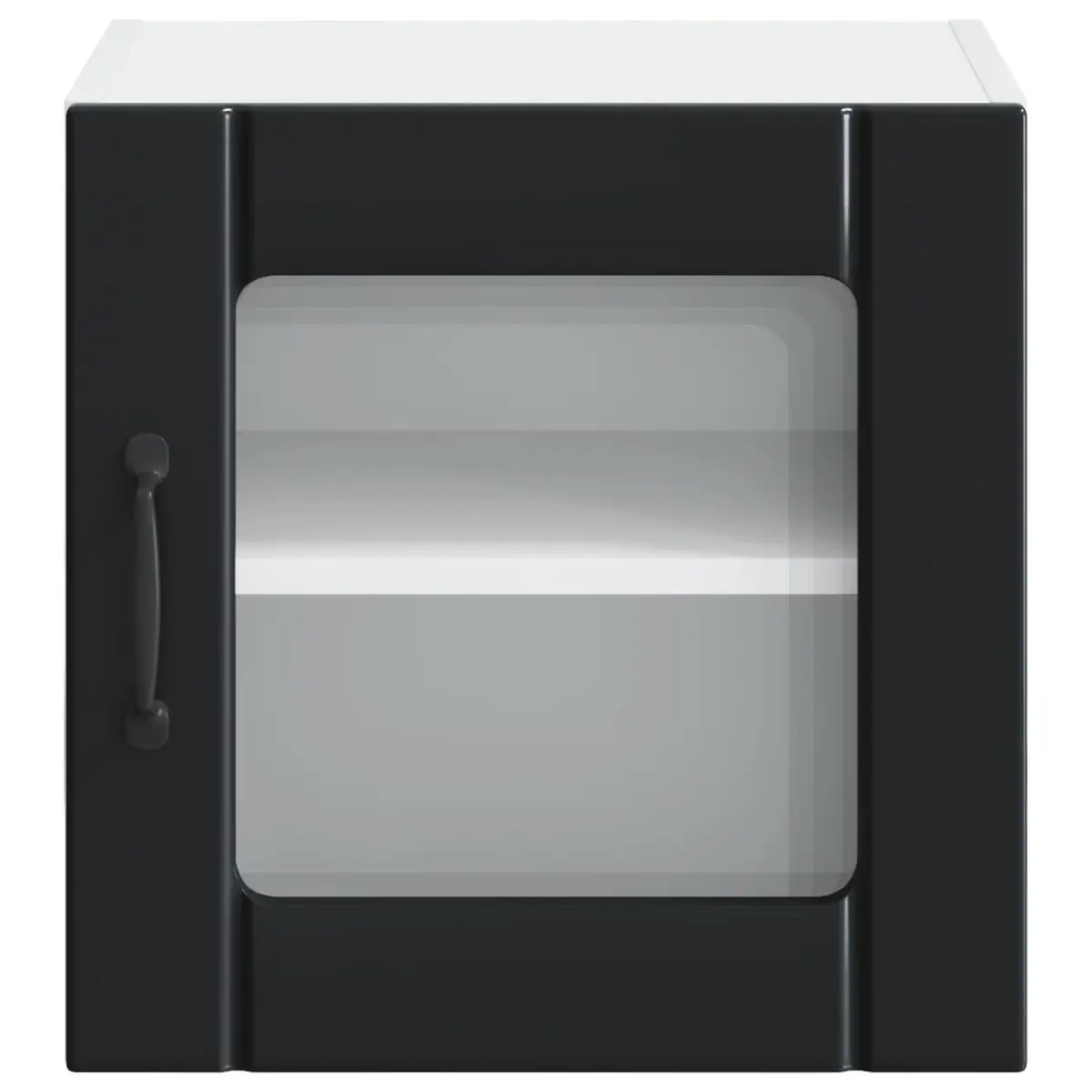 Wall Glass Cabinet 2 Pieces Black Storage Shelving Unit 40 x 31 x 40 cm