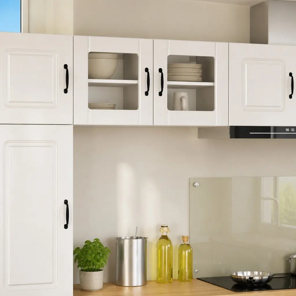 Wall Glass Cabinet High Gloss White 40x31x40cm Engineered Wood