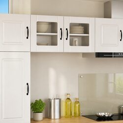 High Gloss White Engineered Wood Wall Glass Cabinet