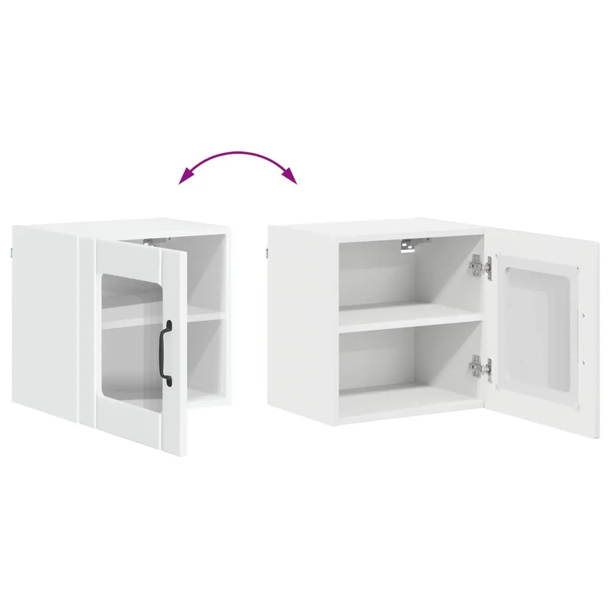 Wall Glass Cabinet High Gloss White 40x31x40cm Engineered Wood