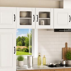 High Gloss White Wall Glass Cabinet for Kitchen Storage