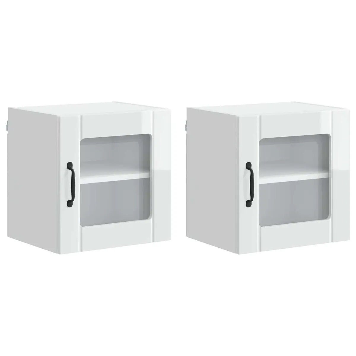 High Gloss White Wall Glass Cabinet for Kitchen Storage
