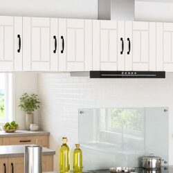 White Engineered Wood Wall Cabinet for Kitchens