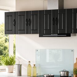 Black Engineered Wood Wall Cabinet for Kitchen Storage