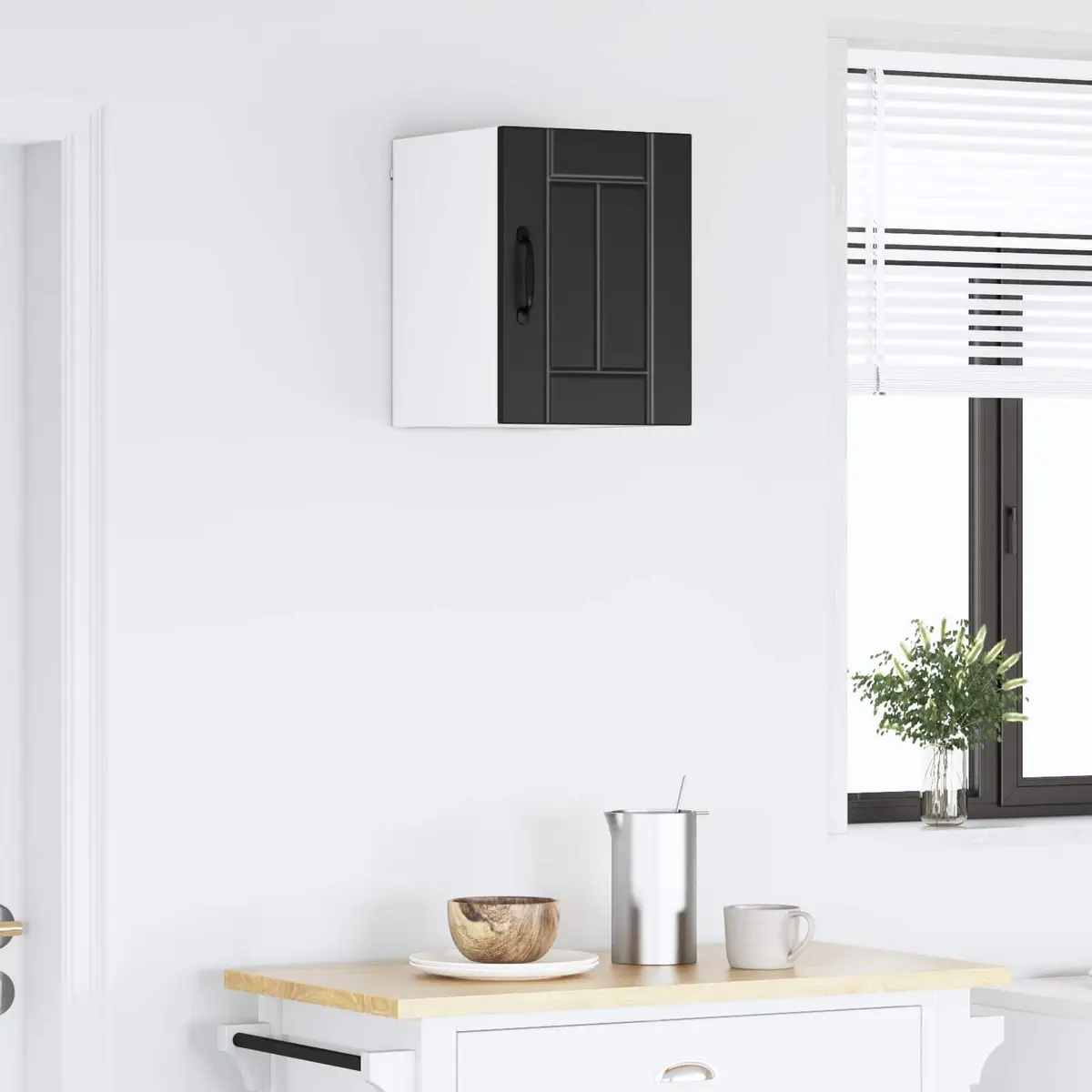 Wall Cabinet Dishwasher Panel Black Rectangular Engineered Wood